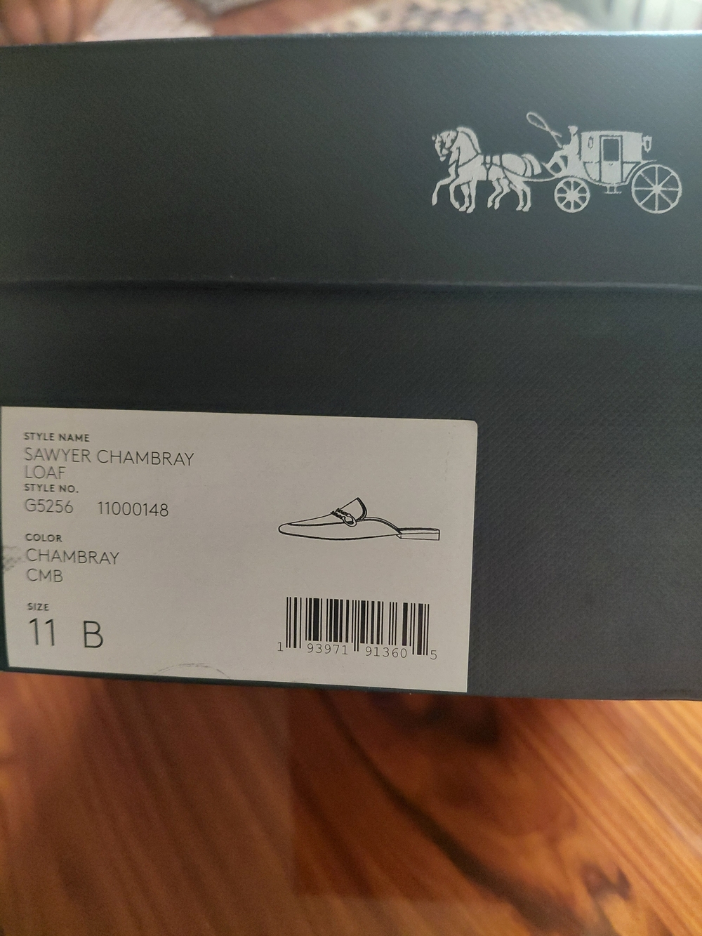 COACH Women's Navy Signature Chain-Trim Mules - Picture 6 of 6